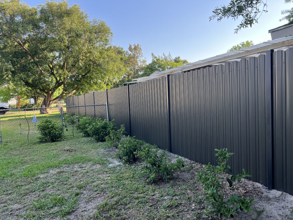 Dark Grey Dura Fence Installed By Fence Pros of Mid Florida
